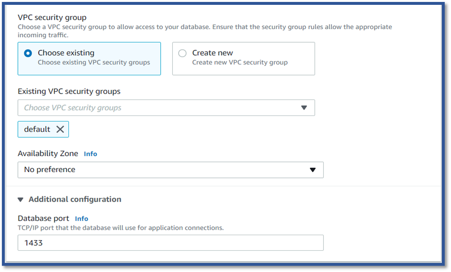AWS - Database connection 12-1